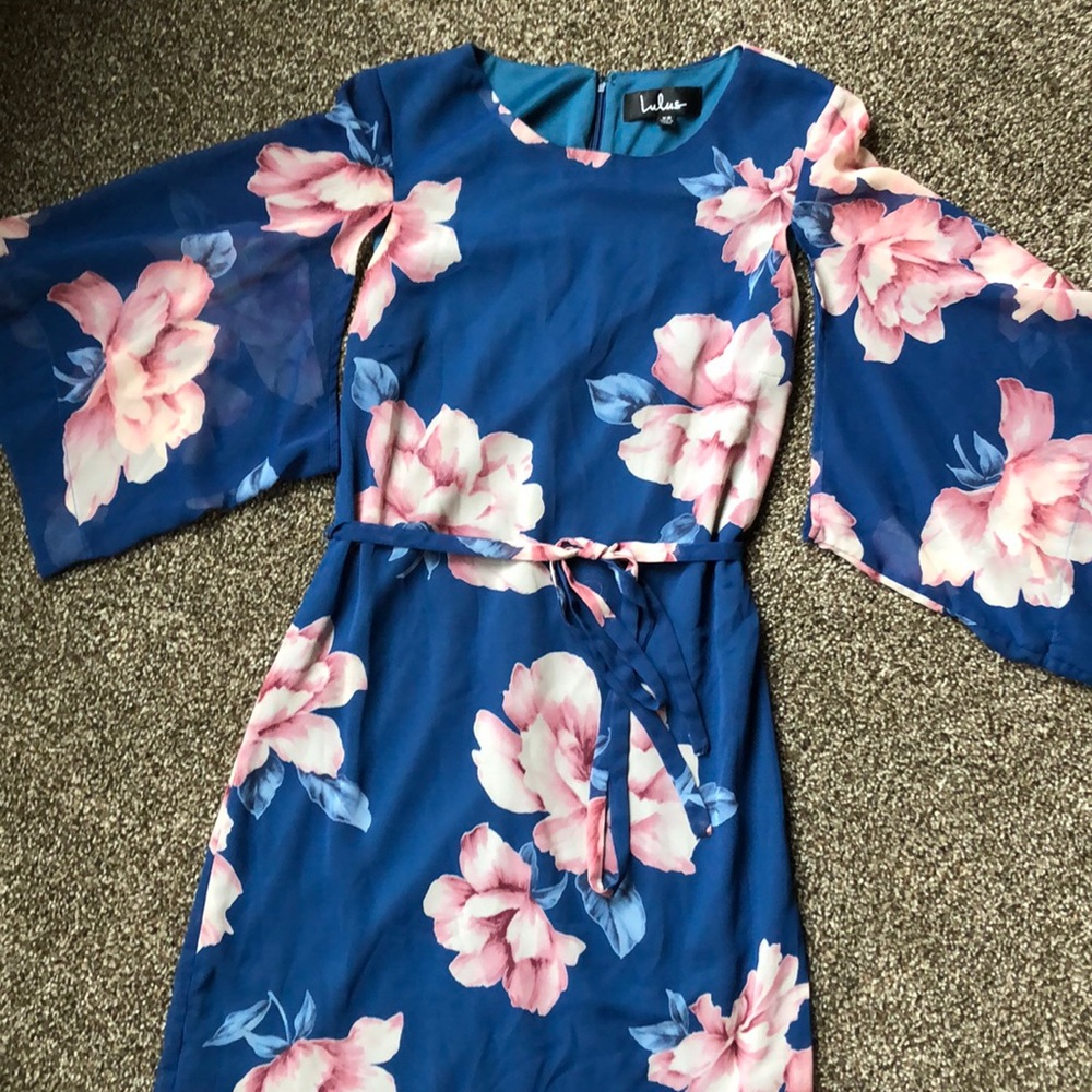 Lulus Blue Floral Dress